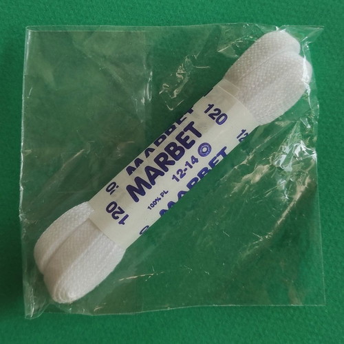 White flat shoelaces new, length 120 cm