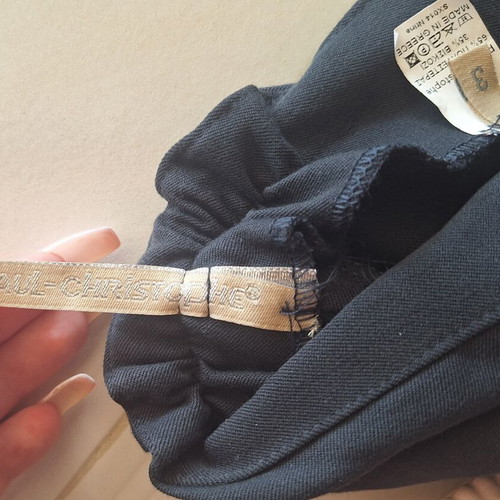 A-Line Skirt navy blue like new with elastic waist and slit
