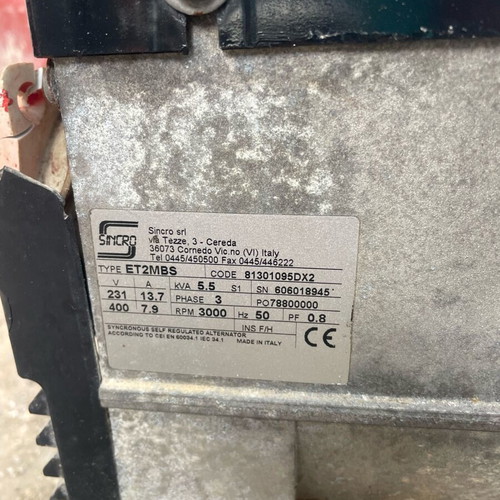 Kubota GH400 9.7 KvA generator used, 240V and 380V
