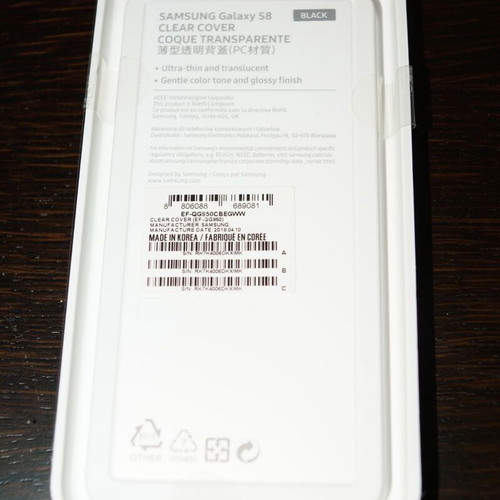 Samsung Official Semi-Transparent Hard Case Clear Cover Galaxy S8 Black new