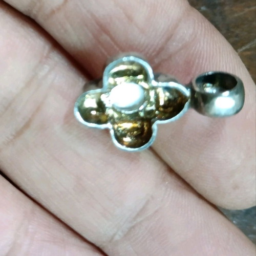 Silver 925 vintage cross with moonstone