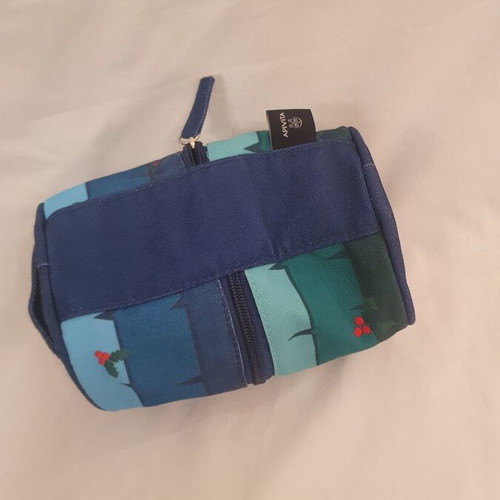 APIVITA cosmetic bag used, blue, 11x18 cm