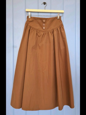Shein high-waisted midi skirt like new, brown, size Small 36