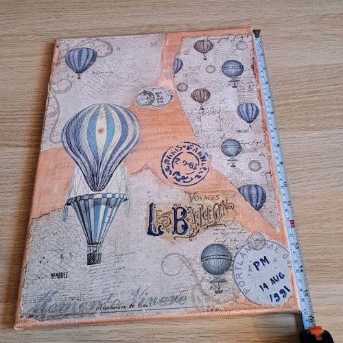 Canvas 30×40 with hot air balloons handmade like new