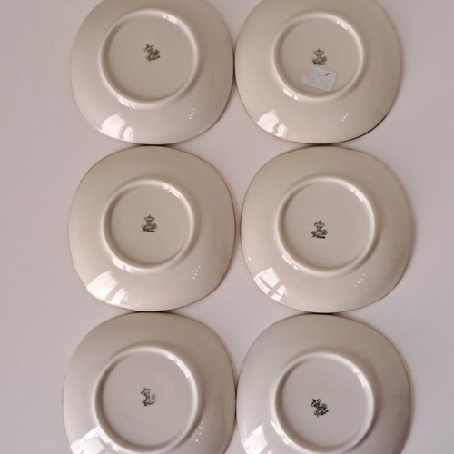 Alka Kunst set of 6 vintage serving plates 9.8cm porcelain Germany