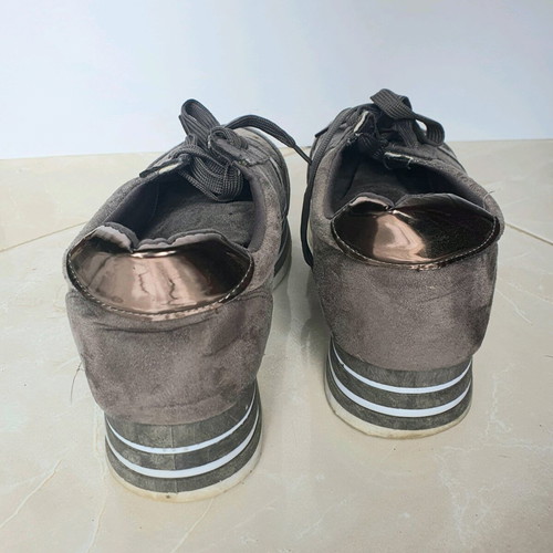 Snickers used grey silver athletic shoes size 41