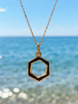 Esagono Puro μαύρο χειροποίητο κολιέ από Άπεφθον