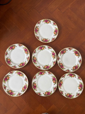 Πιάτα σαλάτας Royal Albert old country roses σε άριστη vintage κατάσταση, 6 τεμάχια