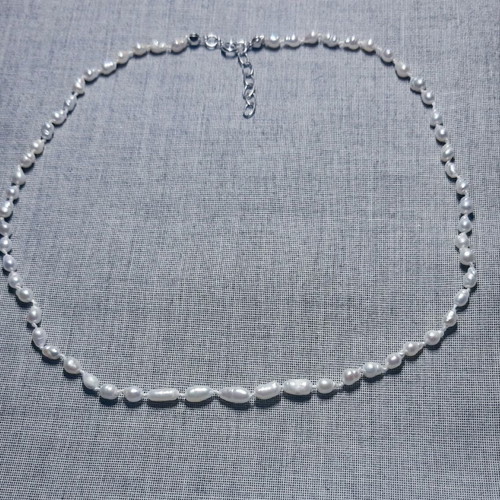 Jasmine Necklace with Natural Pearls and 925 Silver Handmade New
