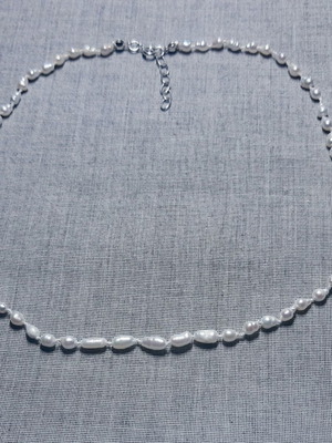 Jasmine Necklace with Natural Pearls and 925 Silver Handmade New