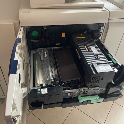 Xerox 4127 used production printer with finisher stapling and spiral