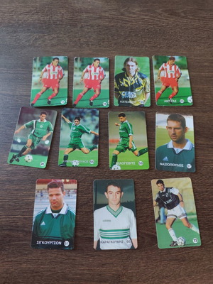 Collectible football cards pack of 11 from 90s, like new