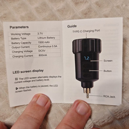 Wireless Battery P808 1500mAh for Tattoo Machine New