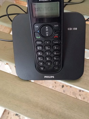 Philips wireless phone like new, black