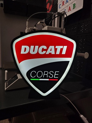 Ducati Logo Lightbox 3D printed, like new, USB powered