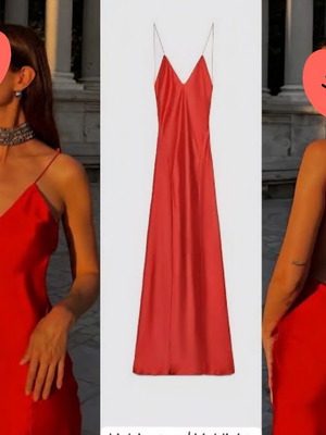Zara red long dress new, size large
