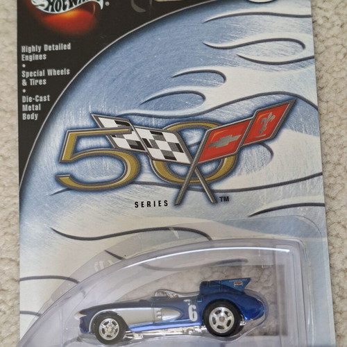 Hot Wheels 100% GM Performance Parts '58 Corvette Yellow & Corvette SR2 Blue Real Riders