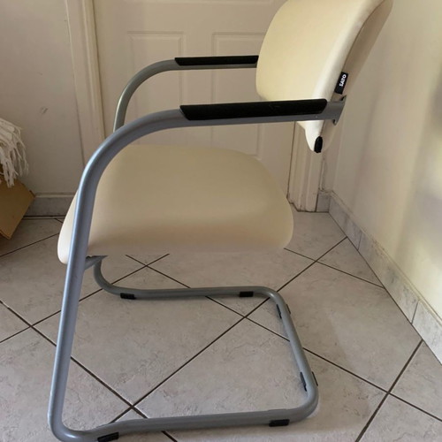 SATO collaboration chairs Club model new, leather, beige, pack of 6