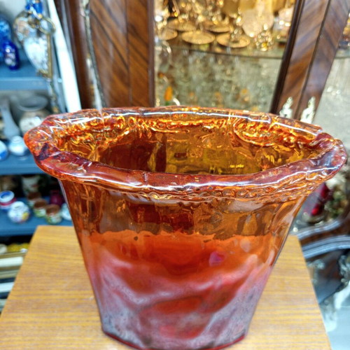 Decorative vase like new with medieval shades, glass