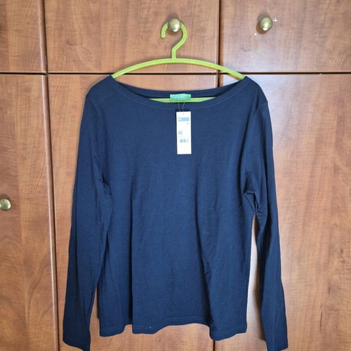 Benetton blue cotton blouse size M new
