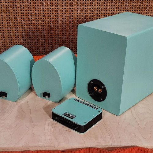 Handmade 2.1 Computer Speakers with Bluetooth Amplifier 100W RMS Like New
