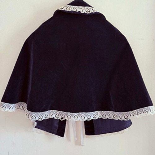 Velvet handmade cape blue vintage like new