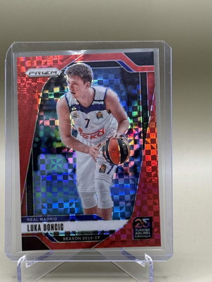 Luka Dončić Prizm Red Mosaic EuroLeague Card like new