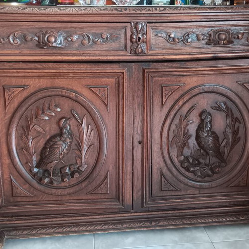 Hand-carved wooden buffet cabinet, classic style