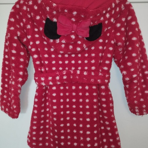Minnie Disney winter robe like new, warm with hood size 8