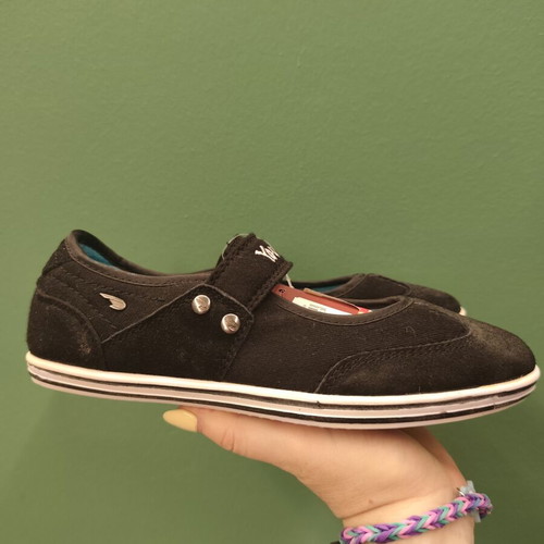 Children's ballet flats new black suede with elastic strap size 36