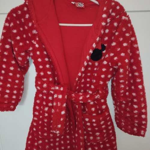Minnie Disney winter robe like new, warm with hood size 8