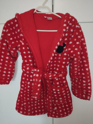 Minnie Disney winter robe like new, warm with hood size 8