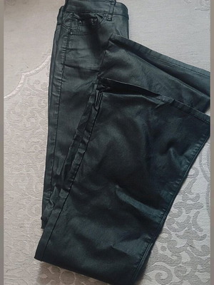 Leather wide-leg pants like new, size M 38 10, black