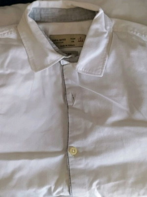 Zara boys white long-sleeve shirt like new, size 7 years