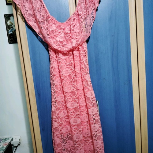 Formal romantic long dress with lace like new