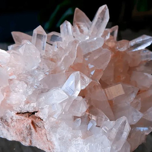 Quartz mineral with oxide inclusions like new