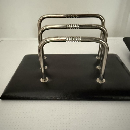 Leather Office Organization Set 4 Pieces, Vintage Style