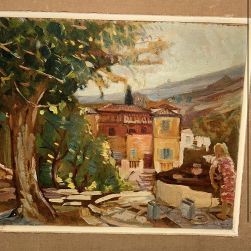 Periklis Vyzantios painting landscape like new