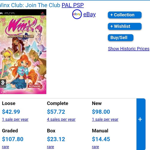 Winx Join The Club PSP like new collectible