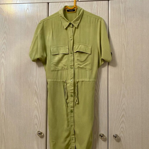 Bershka short dress used, light khaki
