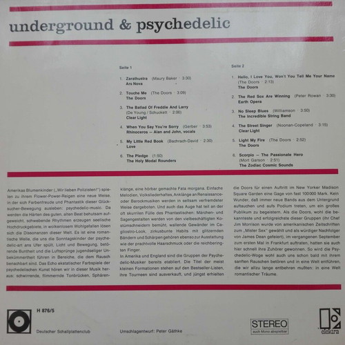 Various Underground & Psychedelic LP like new, rock