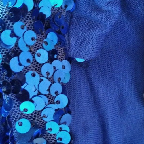 Toi&Moi Sleeveless Blouse with Sequins like new, blue, size S