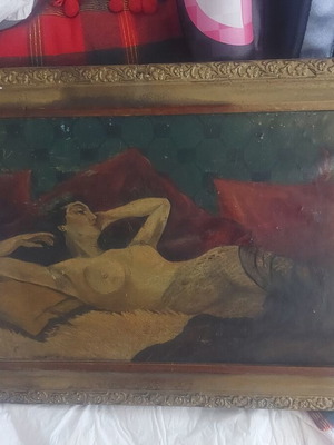 Ζωγραφική μεταχειρισμένη, παλιό γυμνό έργο με φθορά