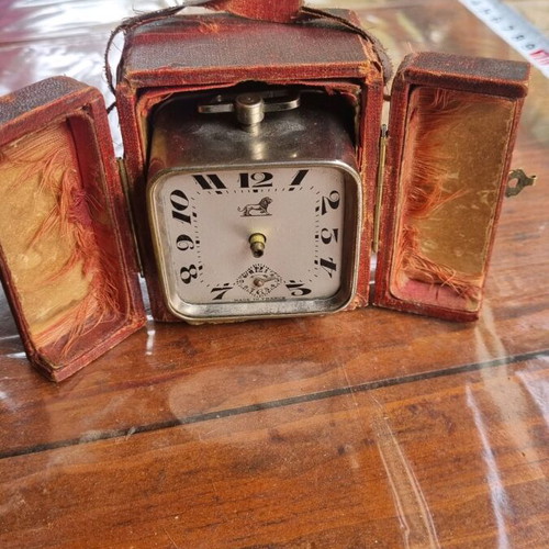 Carriage clock old used, works