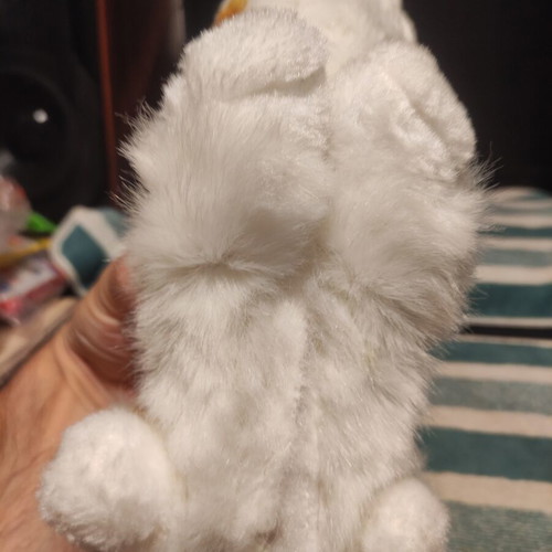 Interactive plush cat with yellow collar, like new