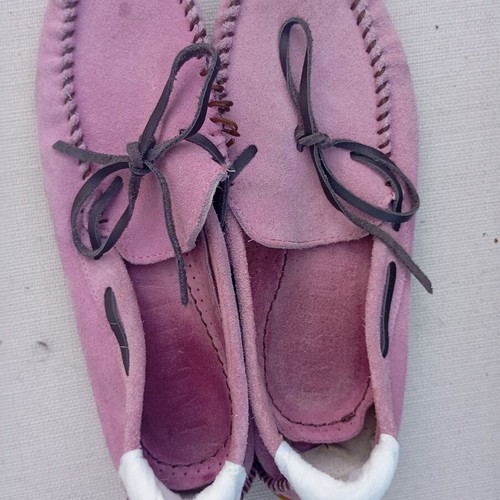 Women's driving shoes used, pink suede, size 36