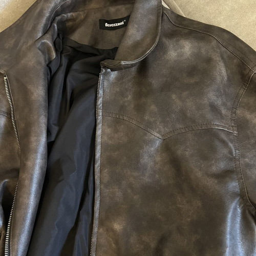 Men's leather jacket new, brown, size M
