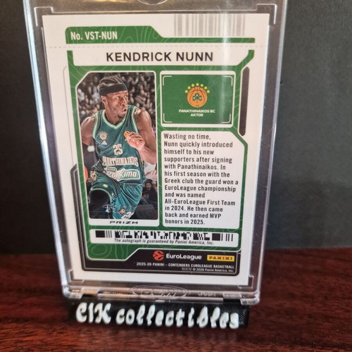 Panini Euroleague Contenders Kendrick Nunn Auto /23 basketball card