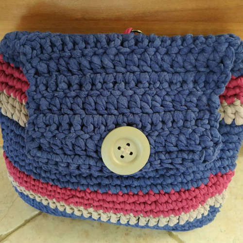 Handmade knitted colorful backpack bag new