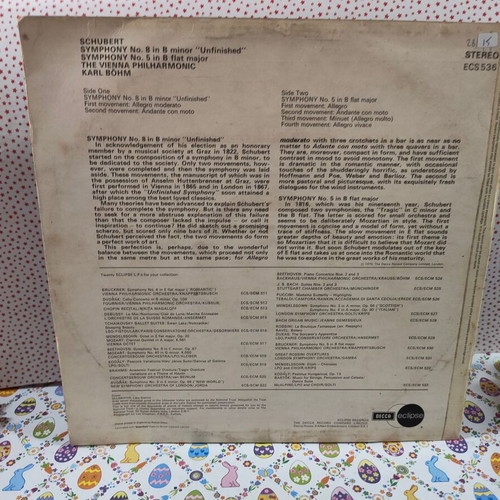 Schubert Symphony No. 8 "The Unfinished" and No. 5 vinyl used, classical